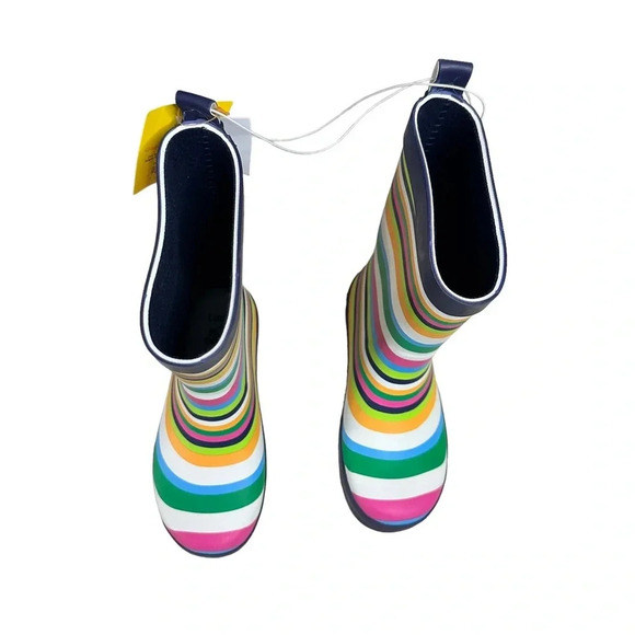 NWT Sun Squad Striped Rain Boots Size Large 9/10 - Picture 2 of 9